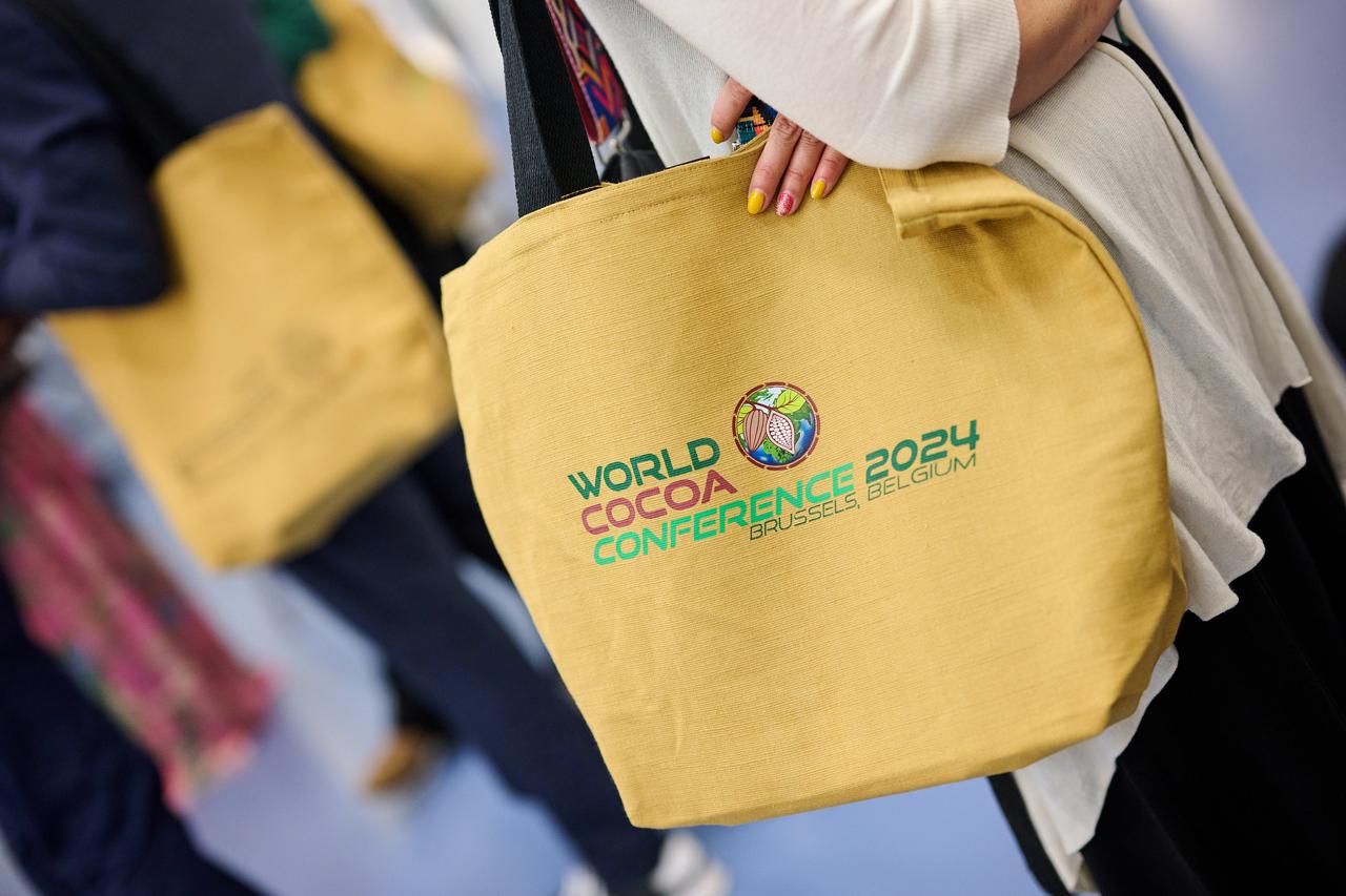 Bags manufactured by MASK Associates as official bag sponsor of the world cocoa conference, 2024